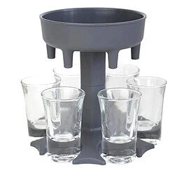 Universal Distributeur de vin Porte-6 Tir Distributeur de verre et Porte-bière Barre de séparation Accessoires de fête (gris) 