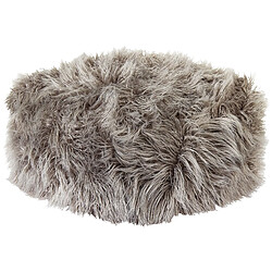 Beliani Pouf en fausse fourrure 50 x 30 cm gris MUKKI