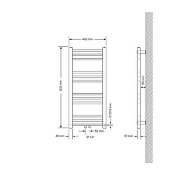 Avis LuxeBath Radiateur sèche-serviette salle de bain acier chrome connexion central 40x80 cm