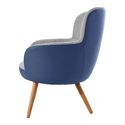 Fauteuil Pärumm Kai Tapissé Bicolore Bleu/Gris 77x73,4x81,4 cm