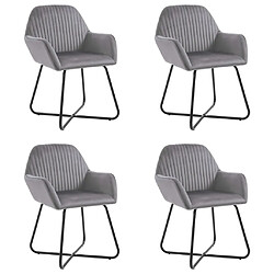 vidaXL Chaises à manger lot de 4 gris velours