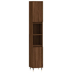 Maison Chic Armoire de bain,Meuble de rangement de salle de bain,Meuble haut chêne marron 30x30x190 cm bois d'ingénierie -GKD506486