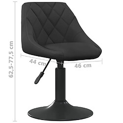 vidaXL Tabouret de bar Noir Velours pas cher