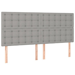 Acheter vidaXL Sommier à lattes de lit avec matelas Gris clair 200x200cm Tissu