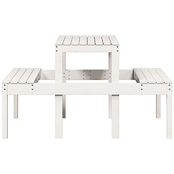 Acheter vidaXL Table de pique-nique blanc 110x134x75 cm bois massif de pin