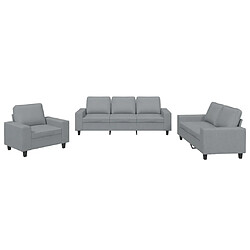 vidaXL Ensemble de canapés 3 pcs gris clair tissu