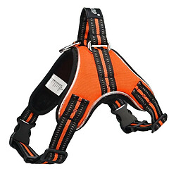 Justgreenbox Gilet réfléchissant pour chien avec harnais pour chien, gilet de sécurité en tissu maillé respirant, Orange, XL 