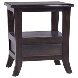 Maison Chic Table de chevet - Table de Nuit Noir clair 40x40x45 cm Bois massif d'acajou pas cher