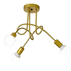 Stoex Luminaire Plafonnier Edison 3 Têtes Metal Fer Industriel Creative Or , Lampe de Luminaire Plafonnier Edison 3 Têtes Metal Fer Industriel Creative Or , Lampe de suspension Vintage Luminaire E27 Rétro Salle de Salle à Manger Chambre D'hôtel Accueil Accessoires D'éclairage