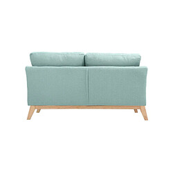 Avis Miliboo Canapé scandinave 2 places déhoussable vert lagon et pieds bois clair OSLO