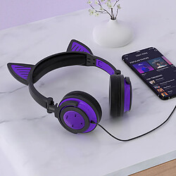 General Casque Bluetooth V5.0, casque sans fil avec microphone antibruit, 4 heures de lecture casque sans fil avec microphone, casque léger pliable(Violet) pas cher