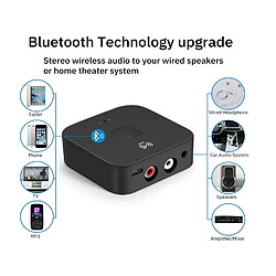 Chrono Adaptateur récepteur audio Bluetooth 5.0, prolongateur Bluetooth sans fil NFC, haut-parleur d'entrée AUX ou RCA 3,5 mm, amplificateur (noir)