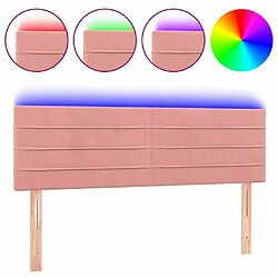 Tête de lit scandinave à LED,meuble de chambre Rose 144x5x78/88 cm Velours -MN22114