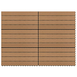 vidaXL Carreaux de terrasse 6 pcs WPC 60x30 cm 1,08 m² Marron