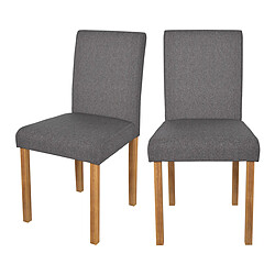 Rendez Vous Deco Chaise Havane en tissu gris foncé (lot de 2)