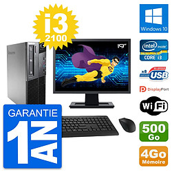 PC Lenovo M81 SFF Ecran 19" Intel i3-2100 RAM 4Go Disque 500Go Windows 10 Wifi · Occasion 