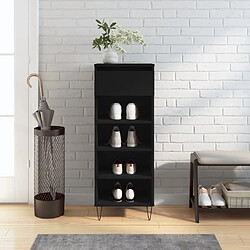 Maison Chic Armoire à Chaussures Noir,Meuble de Rangement à Chaussures 40x36x105 cm Bois d'ingénierie -MN56690