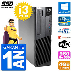 PC Lenovo ThinkCentre M82 SFF Intel i3-2100 RAM 4Go SSD 960Go Windows 10 Wifi - Occasion