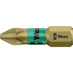 Wera Embout extra-dur, pour vis cruciforme 1/4'' PH avec zone de Bi-torsion, 25 mm de long, Dimensions : PH 1, Long. totale 25 mm 