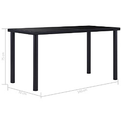 Acheter vidaXL Table à manger Noir 140x70x75 cm Verre trempé