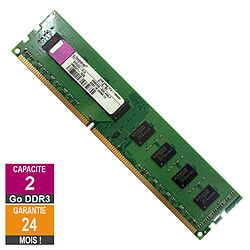 Barrette Mémoire 2Go RAM DDR3 Kingston KP223C-ELD PC3-10600U 1333MHz 2Rx8 · Reconditionné PC3-10600 - 1333MHz