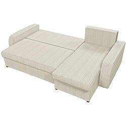 Avis Palozi Sofa Canapé d'angle velours côtelé convertible - 3 places Vinci - Beige