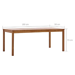 vidaXL Table à manger Marron miel 180x90x73 cm Bois de pin pas cher