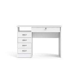 Alter Bureau avec cinq tiroirs, couleur blanche, Dimensions 109 x 75 x 48 cm