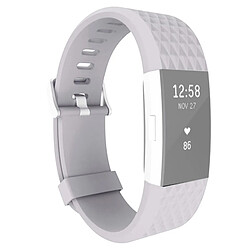 Wewoo Bracelet gris pour Fitbit Charger 2 Montre Diamond Texture TPU Bracelet, Longueur totale: 23cm 