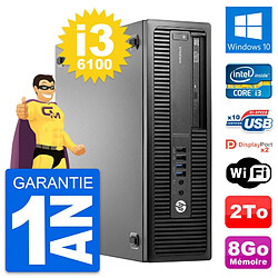 PC HP EliteDesk 800 G2 SFF Intel i3-6100 RAM 8Go Disque Dur 2To Windows 10 Wifi · Occasion 