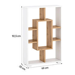 Avis Homestyle4U Étagère Bibliothèque sur pied ou murale 7 compartiments à 4 variantes coloris Chêne et Blanc