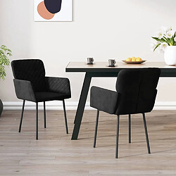 Maison Chic Lot de 2 Chaises à manger,Chaise pour cuisine,Solide Structure Noir Velours -MN63816