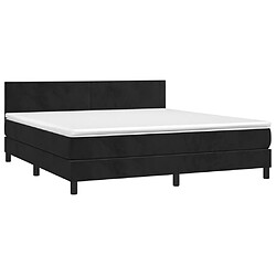 Avis vidaXL Sommier à lattes de lit avec matelas LED Noir 160x200cm Velours