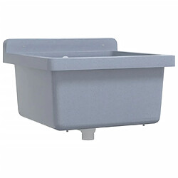 vidaXL Lavabo pour montage murale gris 40x40x24 cm résine