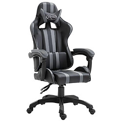 Maison Chic Chaise de jeu, Chaise gaming, Fauteuil gamer d'ordinateur,Chaise de Bureau Gris Similicuir -GKD12520