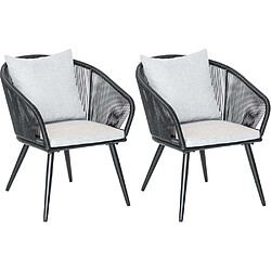 JardiLINE Fauteuil en résine tissée et aluminium Comores (Lot de 2).