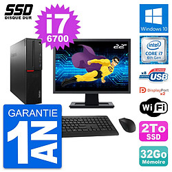 PC Lenovo M800 SFF Ecran 22" Intel Core i7-6700 RAM 32Go SSD 2To Windows 10 Wifi · Occasion 