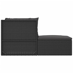 Acheter vidaXL Salon de jardin 5 pcs avec coussins Noir Résine tressée