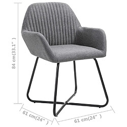 vidaXL Chaises à manger lot de 2 gris foncé tissu pas cher