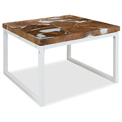 vidaXL Table basse Teck Résine 60x60x40 cm