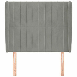 Avis Maison Chic Tête de lit scandinave avec oreilles,meuble de chambre Gris clair 93x23x118/128 cm Velours -MN33853