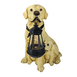 Ornement De Jardin Solaire LED Lumière Jardin Rustique Figurine Lampe Labrador Mom