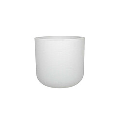 Pot de fleurs rond en plastique Graphit Up blanc cérusé - Ø 40 cm - Eda 