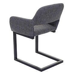 Avis Decoshop26 Chaise de salle à manger bureau visiteur sans roulette design rétro en tissu gris pied en métal 04_0002157