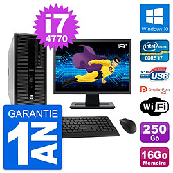 PC Tour HP 800 G1 Ecran 19" Intel i7-4770 RAM 16Go Disque 250Go Windows 10 Wifi · Occasion 