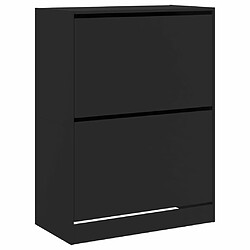 Maison Chic Armoire à chaussures 2 tiroirs | Meuble de rangement à chaussures Meuble d'Entrée rabattables noir 80x42x108 cm -MN69977