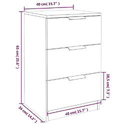 vidaXL Table de chevet Sonoma gris 40x36x65 cm pas cher