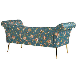 Beliani Chaise longue en velours à motif floral NANTILLY pas cher