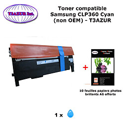 Toner générique CLP-360 C pour Samsung XPress SL-C410 SL-C410W SL-C460FW SL-C467W Cyan imprimante+10f A6 brillantes-T3AZUR 