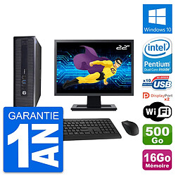 PC HP 600 G1 SFF Ecran 22" Intel G3220 RAM 16Go Disque 500Go Windows 10 Wifi · Occasion 